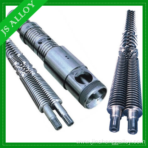 Conical twin screw barrel for plastic machine